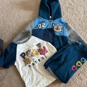 Paw Patrol Blue and White Hoodie and Shirt Set